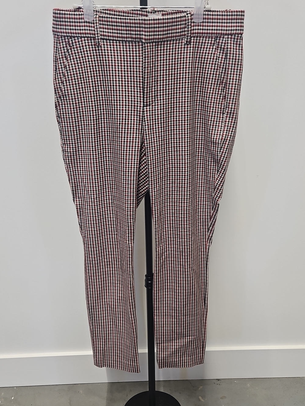 GAP Women's Cropped Gingham Pants in Red and Black